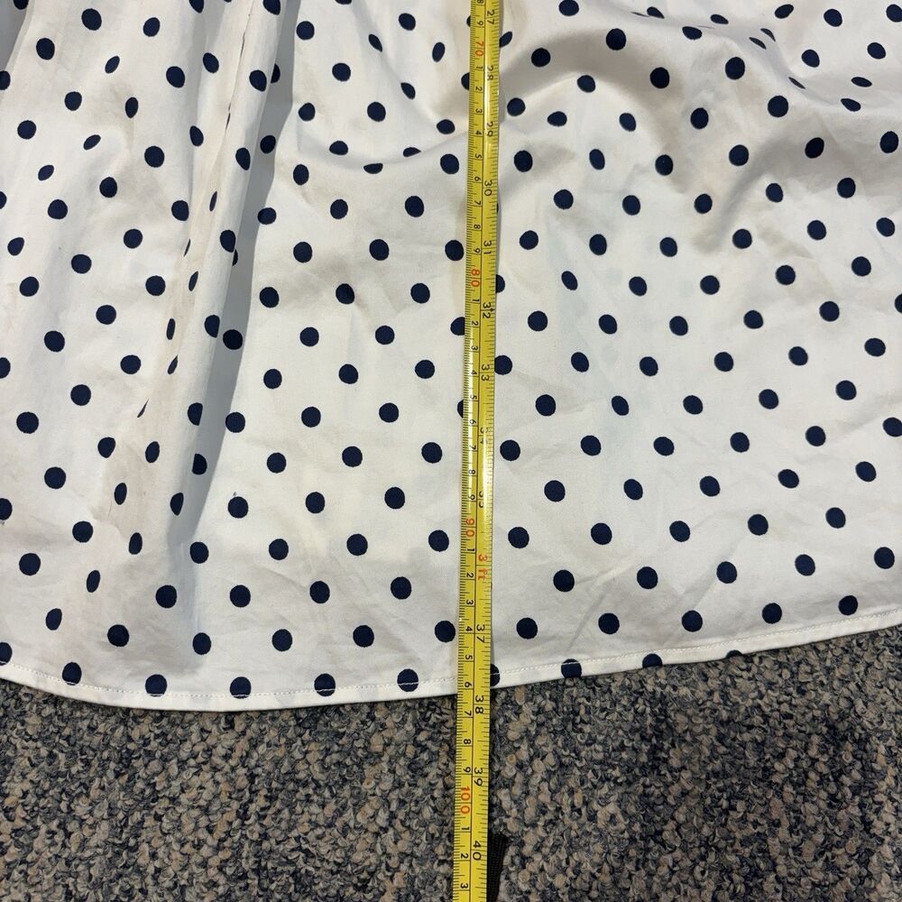 Boden Cotton Navy & White Polka Dot Sleeveless Dress Classic Preppy Look Size 2R - Picture 4 of 8